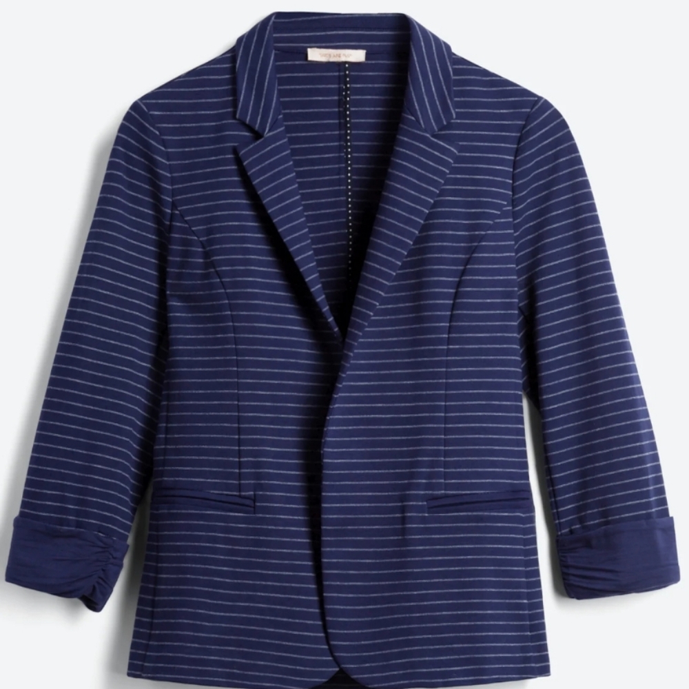 Skies Are Blue Navy Blazer Knit Jacket